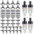 40 Piece Aquarium Airline Tubing Connectors I T L Y, 4pcs Aquarium Air Pump Check Valve Anti Shedding Fish Tank Tube Adapters Splitter Accessories for 3/16 Inch Airline Tubing (Black)