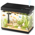 Fish Tank, 2.5Gallon Fish Aquarium,Self Cleaning Fish Tank Aquarium Starter Kit/Humidifier & Essential Oil Diffuser,Touchscreen Control,7-Color LED,3-in-1 Pump,Triple Filtration,Temp/Time Display