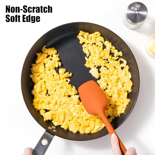 4-Piece Silicone Spatula Scrapers: Doosu 600°F Heat Resistant Food Grade Kitchen BPA Free Rubber Baking Cooking Tool Nonstick Utensil Set for Mixing, Scraping, Folding, Stirring, Serving (Multi-4) - color: Multicolor 7, size: Set of 4