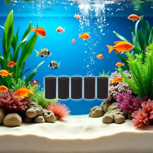 5Pcs Black Aquarium Filter Sponges,Aquarium Pre-Filter Sponges Filter Intake Sponge Strainer Foam Guard Cover Aquarium Filter Accessories for Freshwater and Saltwater Fish Tank（L