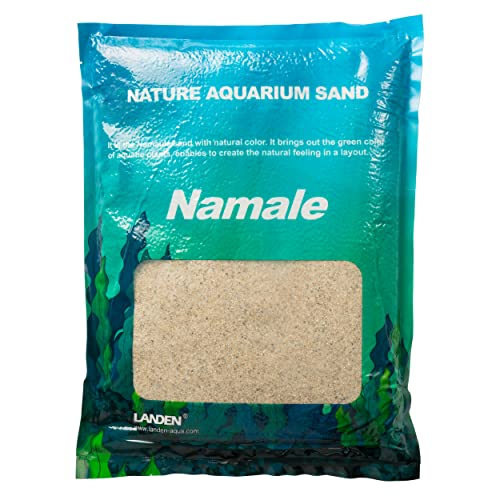 LANDEN Namale Aquarium Sand 2L(Approx 7 lbs), Super Natural Sand for Aquarium Landscaping, Cosmetic Sand for Fish Tank, Fine Grain Substrate for Freshwater or Blackwater Biotope Tank - size: M,2Lx1pk
