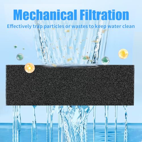 AQUANEAT 2 Pack Aquarium Bio Sponge Filter Media Pad Cut-to-Size Open Cell Foam Sheet for Fish Tank Sump (7.5" x 4.7" x 2.75") - size: 7.5" x 4.7" x 2.75"