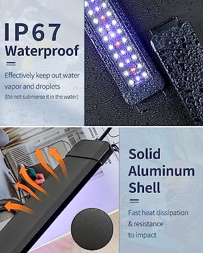 Pawfly 33W Aquarium LED Light for 48 to 54 Inch Fish Tanks Extendable Fish Tank Light with Full Spectrum Brilliant White Blue Red Lights with Daytime & Night Modes and Adjustable Brightness - color: Basic, size: 48"-54"