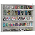 HOMCOM 5-Tier Display Cabinet, Glass Door Cabinet with Adjustable Shelves, Wall-Mounted Display Case for Playroom, Bedroom, Gray - color: Grey
