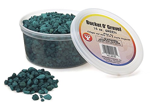 Hygloss Products Craft Rocks, Mini Stones For Art Projects - Bucket O' Gravel, Green, 1 lb - color: Green, size: 1 lb, style: Gravel
