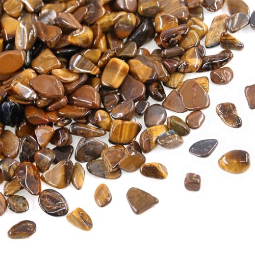 Decorative Rocks, 1 Lb/460g (Fill 0.9 Cup) Tiger's Eye Stones Irregular Gem Pebbles Quartz Gravel for Aquarium Turtle Tank Decoration/Succulent Plants Ornament/Flowerpot Vase Landscape - color: Brown, size: 1 Pound