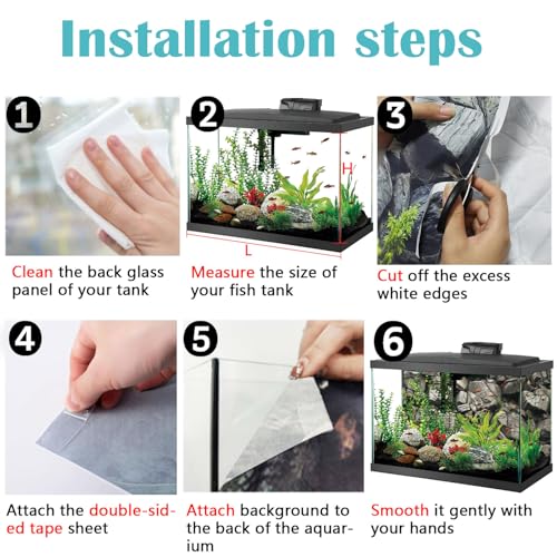 24X16IN Stone Aquarium Background, Rock Fish Tank Background, Natural Rocky Glass Terrarium Background with 8 EVA Double-Sided Tape - color: Stone, size: 24X16in/60X40cm