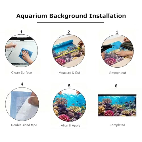 4 Pack Aquarium Background, 24x12 Inch Polyester Cloth Decor for Fish Tank, Set of Undersea Coral Rock & Plant Décor Backgrounds, Aquatic Themed Decorations - size: 24*12inch