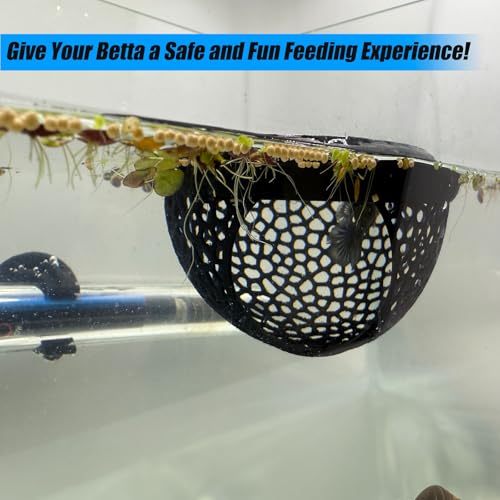 Aquarium Floating Betta Fish Skins, Betta or Shrimp Feeder, Cave and Hammock, Small Fish Feeding Rings, Aquarium Hiding Feeding Decorative Accessories (White) - color: White