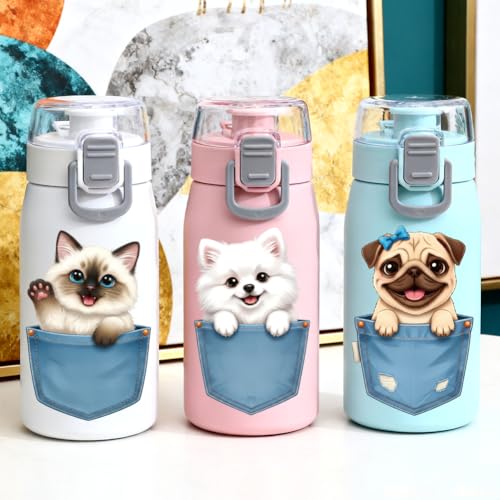 Peacoblue 18 Sheets Rub on Transfers for Crafts, Pocket Cats and Dogs 3.6"x3.9" UV DTF Cup Wraps Waterproof Cold Transfers Stickers for Wood Glass Metal Cup Tumblers Mirrors Mugs Home Decor - style: Pocket Cats and Dogs