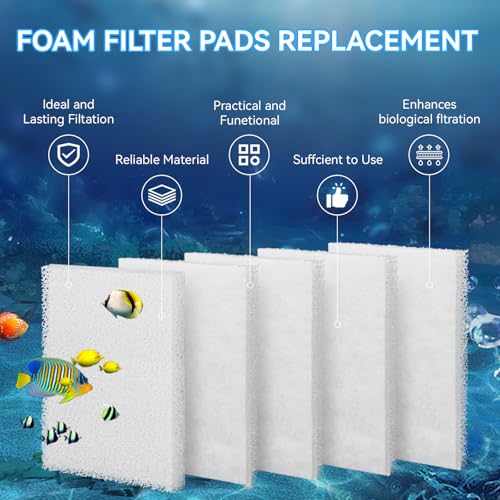 Magluv C2 Poly Foam Pad Fit for Fluval C2 Power Filter White Filter Foam Aquarium Filter Pad Media Replacement, 14008, 5-Pack (C2) - color: C2