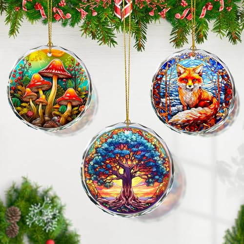 Tree of Life Stained Glass Christmas Ornament, Christmas Tree Decoration, Gift for Holidays - color: Tree of Life