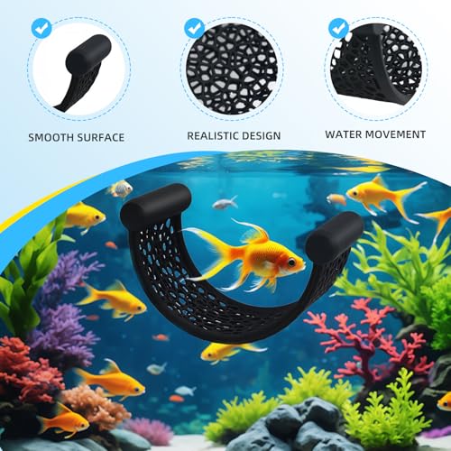 Black Betta Fish Hammock,Betta Fish Tank Accessories Decorations,Safe Floating Aquarium Rest Ledge for Bettas,Nano Fishs,Small Fish Shrimp (Black) - color: Black