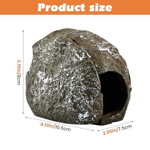 Magnetic Aquarium Cave Magnetic Rocks Fish Tank Decor with Strong Magnetics Resin Pleco Hideout for Bettas Easy Viewing Shelter(Color:Brown)