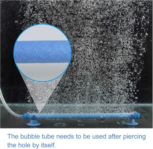 2 PCs 10 Inch Aquarium Bubble Wall Air Stone Bar, Air Stone Bar Tubes with Suction Cups, Spray Aeration for Fish Tank Hydroponics Pump，Blue