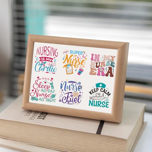 Nurse UV DTF Stickers - 20 Sheets Peace Love Nurse Uvdtf Cup Wraps for 16 20 oz Glass Water Bottle, Stethoscope Mask Waterproof Transfer Sticker Decals DIY Coffee Mug Journal Decor Gift for Nursing - style: Nurse