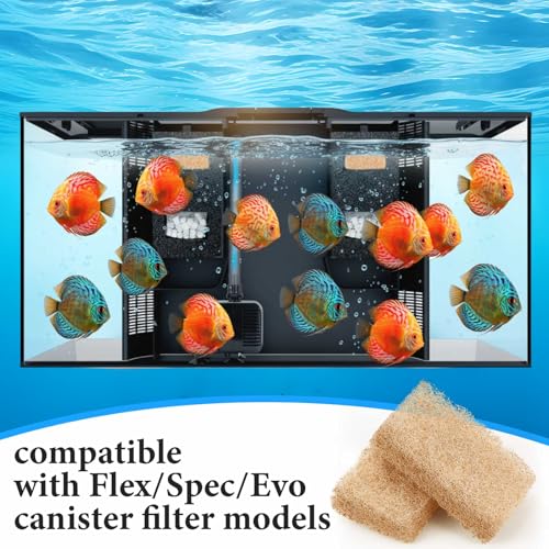 Threlaco 12 Pcs Ammonia Remover Inserts Compatible with Flex/spec/evo, Flex 32.5 Media, Replacement Aquarium Filter Media for Freshwater and Saltwater Aquariums, Removing and Reducing Ammonia - color: Brown
