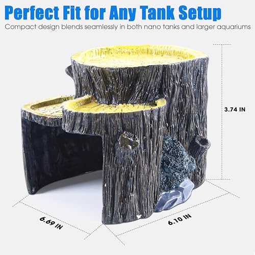 Fish Tank Decorations, Aquarium Decor for Betta Fish Tank Accessories with Plants, Aquarium Accessories, Turtle Tank Decorations, Fish Hideout, Large Tank Ornaments - color: Multicolor