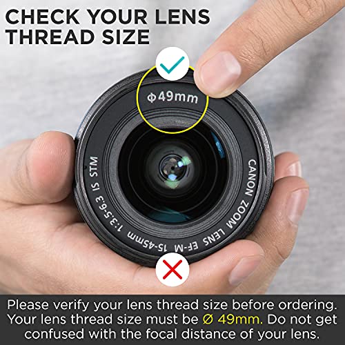 Altura Photo 49MM 0.43x HD Wide Angle Lens with Macro - Attaches to 49MM Filter Thread (Not Camera Body) Mirrorless Camera Accessories for Canon EOS M50, M2, M3, M5, M6 II, M10, M100, M200, R50, R100 - size: 49MM