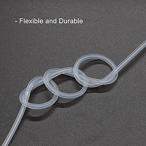 Silicone Tubing, 1mm ID x 2mm OD, 16.4ft (5m) Length, Flexible Silicone Rubber Tube Water Air Hose Pipe for Pump Transfer Transparent - size: 1mm ID x 2mm OD