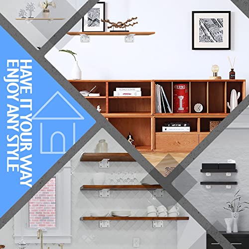 CLT Shelf Bracket( White) , 12” Quarter Inch (1/5") Thick- Max Load: 330 lb Rustic Industrial Modern Farmhouse Heavy Duty Corner Brace Joint Right Angle Bracket for DIY Table Bench, Pack of 6 - size: 12 Inch, style: White S Gusset