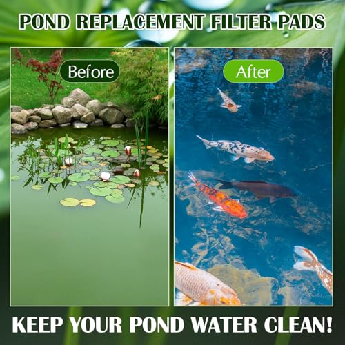 Rossesay 2 Pack Pond Replacement Filter Pads Coarse and Fine Filter Pond Pads Small for Outdoor Water Aquarium Fountain Compatible with Qfp900 and Qfp1250Uv