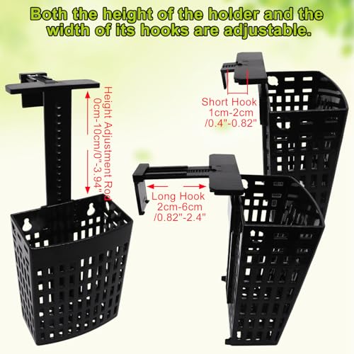 4 Pack Aquarium Plant Holder, Fish Tank Plant Basket with Extendable Hook and Suction Cup, Adjustable Planter for Aquaponic Cultivation and Aquascape Decor (Black)