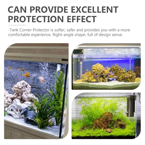 Alasum 6pcs Silicone Corner Protectors for Aquarium and Pet Carrier, Medium Black Anti-Collision Bumpers, Flexible Edge Guards for Babyproofing Furniture and Table Safety