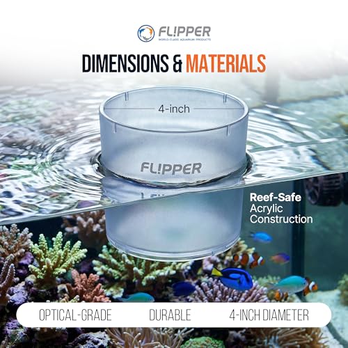 FL!PPER DeepSee Scope 4-Inch Top Down Aquarium Viewer Accessory | Converts DeepSee Magnifier into a Submergible Coral Observation & Photography Lens | Eliminates Surface Glare (Viewer Not Included)