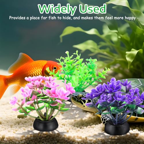 DOITOOL 40 Pcs Artificial Aquarium Plants Mini Water Grass Decorations for Fish Tanks Soft Plastic Aquatic Adornments for Betta and Small Fish Eco-Friendly Tank Supplies