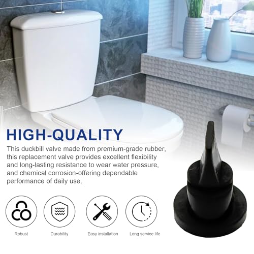 Duckbill Valves Replacement for Sloan Flush Valve Parts Duckbill Valve (Air Inducer), Compatible with Sloan 503, 504 Series Durable Rubber Check Toilet Valve Replacement - 6 Pack
