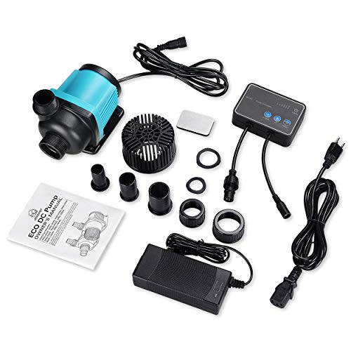 1850GPH 55W16FT Aquarium 24V DC Water Pump with Controller, Submersible and Inline Return Pump for Fish Tank,Aquariums,Fountains,Sump,Hydroponic,Pond,Freshwater and Marine Water Use - size: 1850GPH,55W,16FT