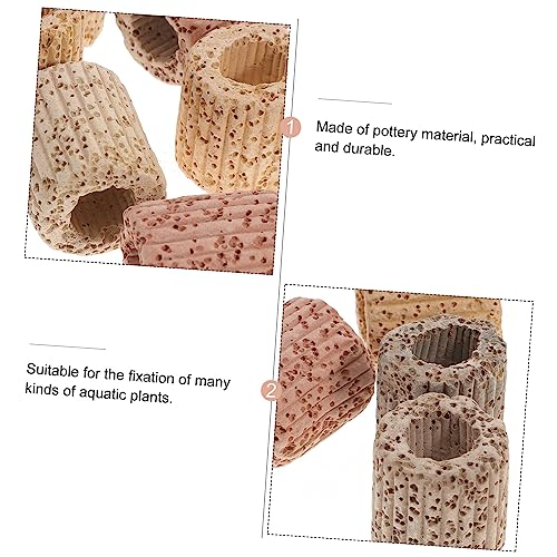 POPETPOP 20pcs Water Plant Fixed Rings for Fish Tank Pottery Anchors for Aquatic Plants Random for Aquarium Landscape Decoration