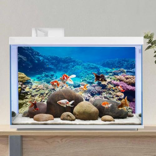 AWERT Aquarium Background Coral Reef Tropical Fish Undersea Fish Tank Background 72x16 inches Durable Polyester Background - size: 72 x 16 in