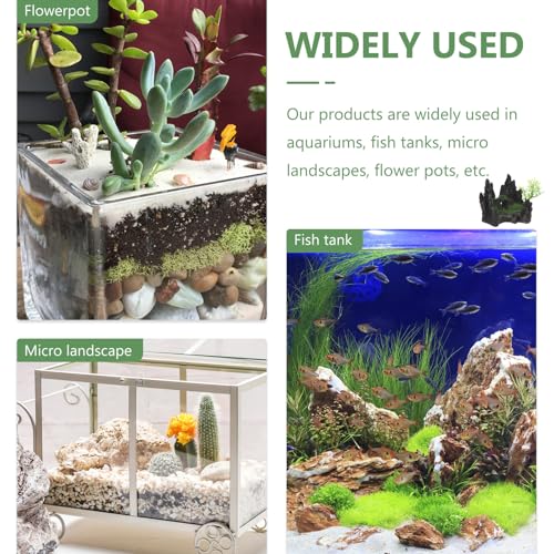 SHINEOFI Resin Aquarium Mountain Ornament Hiding Cave, Small Fish Tank Decoration for Shrimp and Reptile Shelter, Natural-Look Aquatic Landscape Accessory