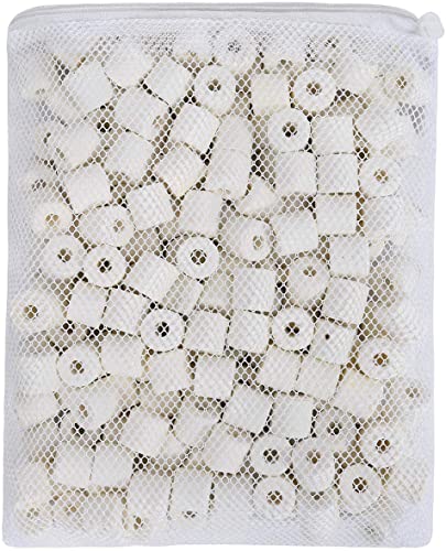 Wave Point 6 lbs Bio Ceramic Rings Aquarium Filter Media in 6 Free Mesh Bags for Freshwater Saltwater Fish Tank Pond Shrimp Canister Filter