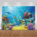 CHAIYA Under The Sea Backdrop Ocean Little Mermaid Backdrop Background for Under The Sea Theme Baby Shower Photo Booth Banner Party Cake Table Decoration 5x3ft - size: 5′x3′