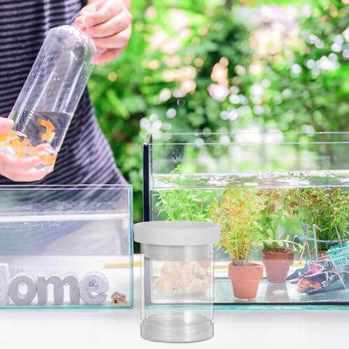 FRCOLOR Floating Aquarium Fish Breeding Box with Divider and Egg Net White Small Floating Fish Tank Isolation Incubator for Guppy Fry Hatching