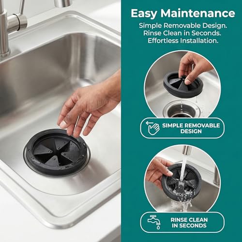 Funnit Garbage Disposal Splash Guards 3 3/8 Inch Sink Baffle for InSinkErator Evolution Series Removable Quiet Collar Drain Plugs （2 Pack）