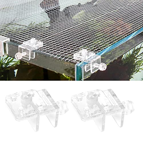 2Pcs Acrylic Aquarium Cover Clip, Clear Fish Tank Glass Cover Clip, Fish Tank Lid Clips Supports Holder, Aquarium Lid Clips for Rimless Or Rim Fishtank