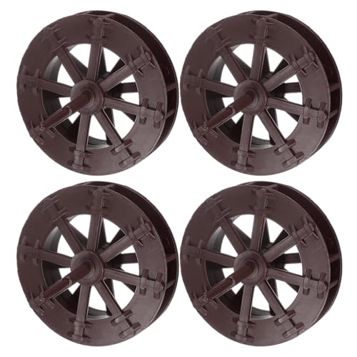 uxcell 4 Pcs Fountain Water Wheel, 2.75 Inch Desktop Fortune Statue Aquarium Wheels Decor Water Fountains Wheel Brown - size: 2.75 Inch
