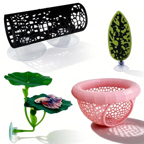 4 Pcs Betta Fish Tank Accessories, Hammock Decorations with Aquarium Decor, Suitable for Betta Fish Toys and Betta Hobbyists