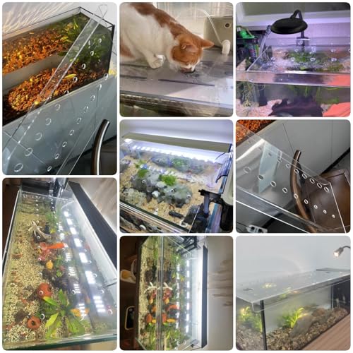 LZMZMQ Aquarium Anti Jump Cover Acrylic, Cat Proof Terrarium Lids, Fish Tank Anti-Jump Lid, Top Mount Aquarium Hood with Hole, 8 12 14 16 18 20 inch Wide(L30xW30cm/11.8x11.8in) - size: L30xW30cm/11.8x11.8in