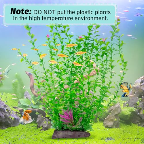 Hamiledyi Aquarium Plastic Plants Aquarium Decor Artificial Fish Tank Plants,Tall Fish Tank Decorations, Extra Large Aquarium Plant 20.4-inch Tall,1PCS - color: C, size: 20.4 in