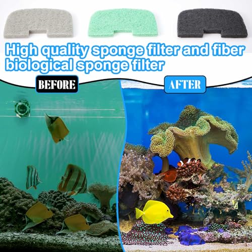 Threlaco 52 Pcs Replacement Filter Media Kit Compatible with Fluval 106/107 Aquarium Filters Include Biological Foams Ammonia Remover Phosphate Pads Nitrite Remover, Towel and Grease - style: 106/107