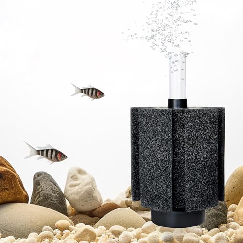 4 Pack 70-80 Gal Aquarium Sponge Filter with Air Stone and Ceramic Filter Media Quiet Fish Tank Filters for Breeding Fry Betta Shrimp Fish Tank with Accessories - size: Medium(4 Pack) for 50-80 Gal