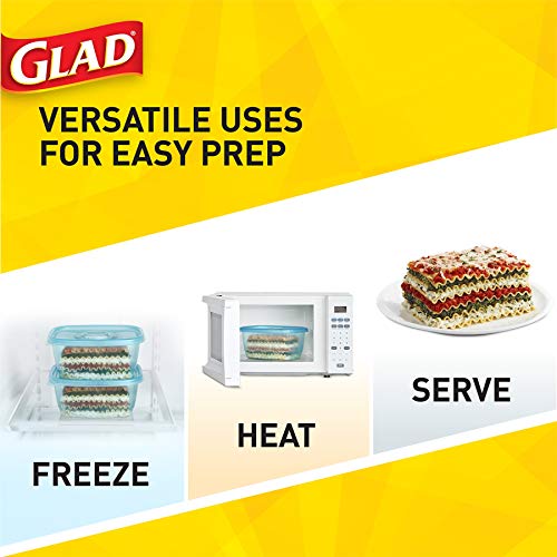 Glad Gladware Freezerware Food Storage Containers, Large Rectangle Holds 64 Ounces of Food, 2 Count Set | Tupperware, Plastic Food Container, Meal Prep Container, Plastic Containers with Lids - size: 2 Count (Pack of 1)