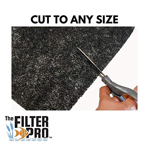 Black Coarse Filter Media, 1.25" Thick, 12" x 12" Pads, 6 Pack, Perfect for Aquariums, Ponds or Water Gardens, Made in USA - size: 12" x 12" - 6 Pack