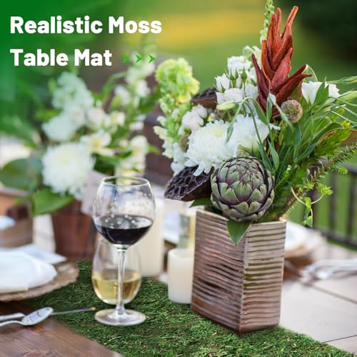 40'' x 6'' Green Dried Moss Roll, Preserved Moss Sheet for Crafts Table Decoration Fairy Wedding Party Woodland Garden Decor - color: 40*6 Inch