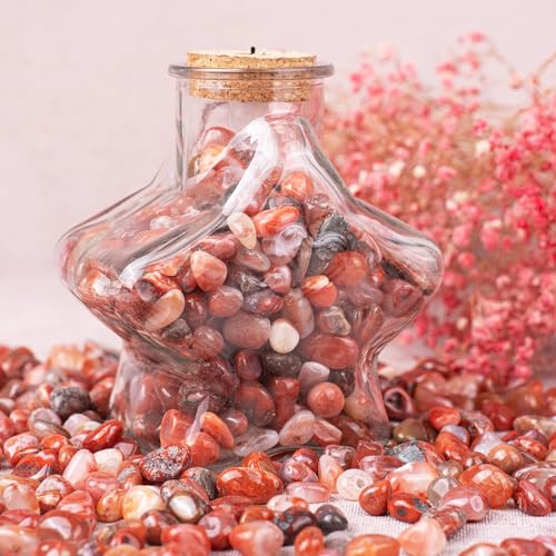 Polished Carnelian Crystal Stone Set - 72 Pcs, 0.5" 10 oz Handpicked Tumbled Gemstones Rocks Quartz, Pebbles for Reiki, Chakra, Healing, Home Decor, 0.5" - 10 oz Mahogany Obsidian - color: Carnelian, size: 0.5"